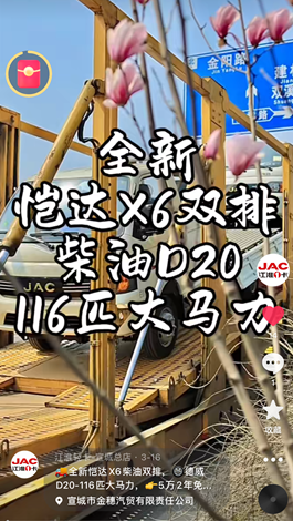 全新愷達X6柴油雙排，德威D20-116匹大馬力。